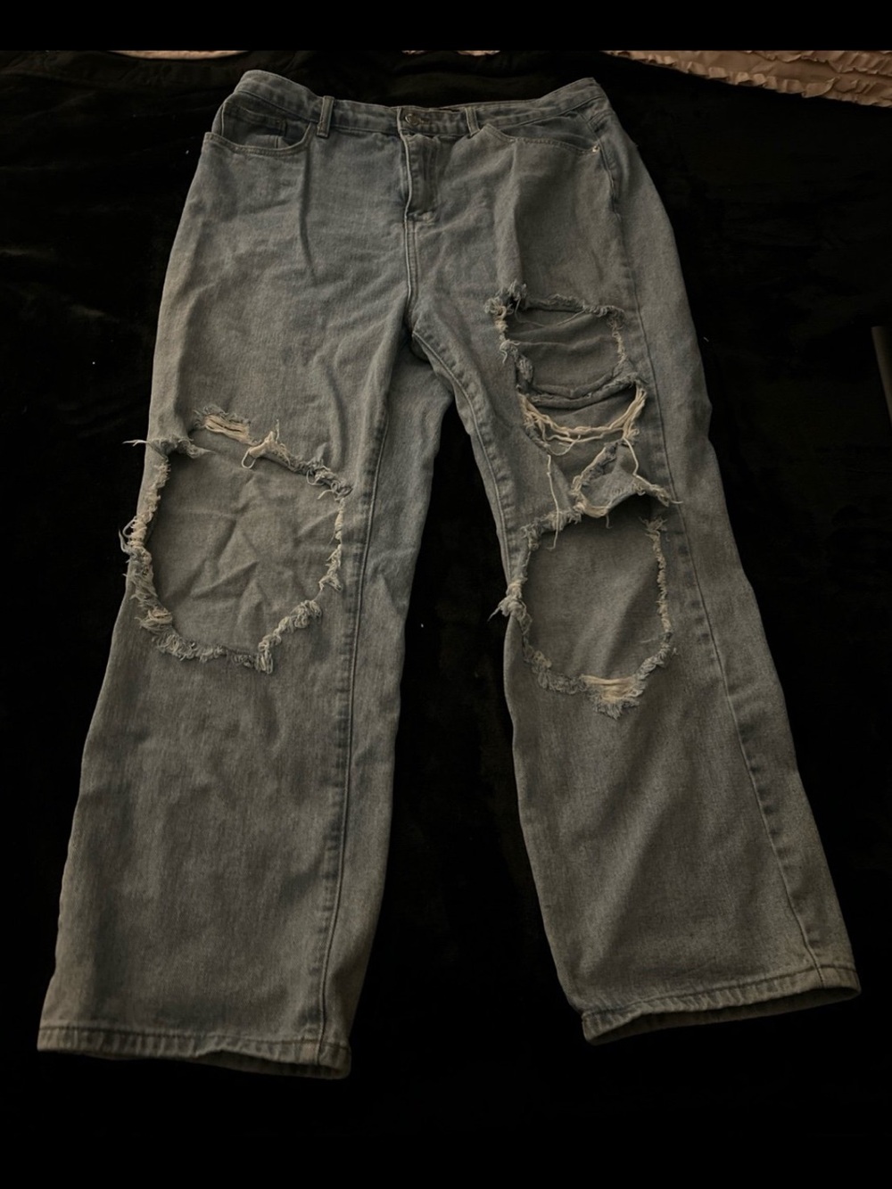 Women’s  Distressed Gray Ripped Jeans size 14